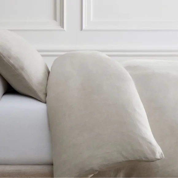 European Flax Linen Duvet Cover, Size: Full/Queen, Color: Warm Gray Melange - Picture 3 of 6